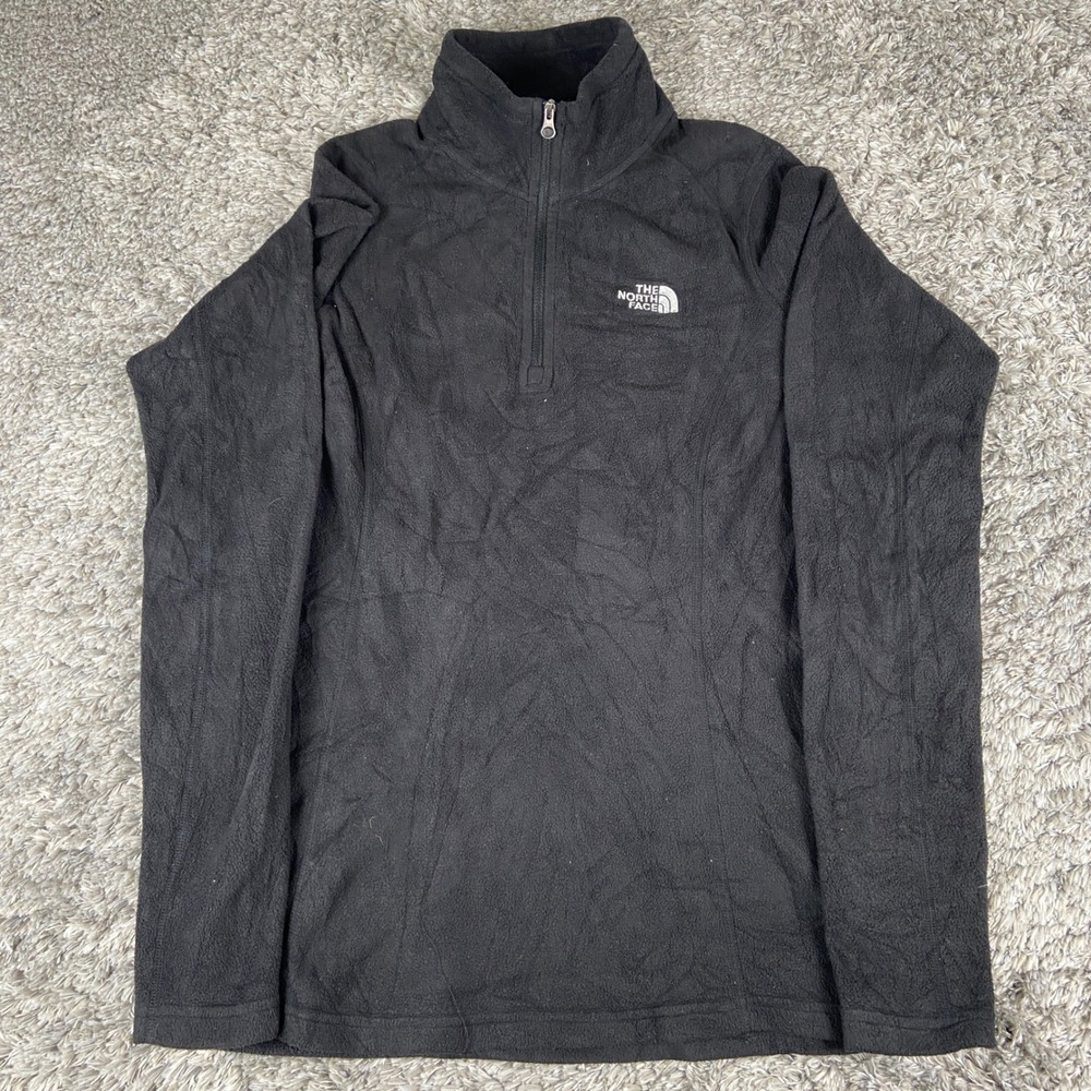 The North Face Glacier 1/4-Zip Fleece Pullover Womens Small Black TKA 100 A7YP
